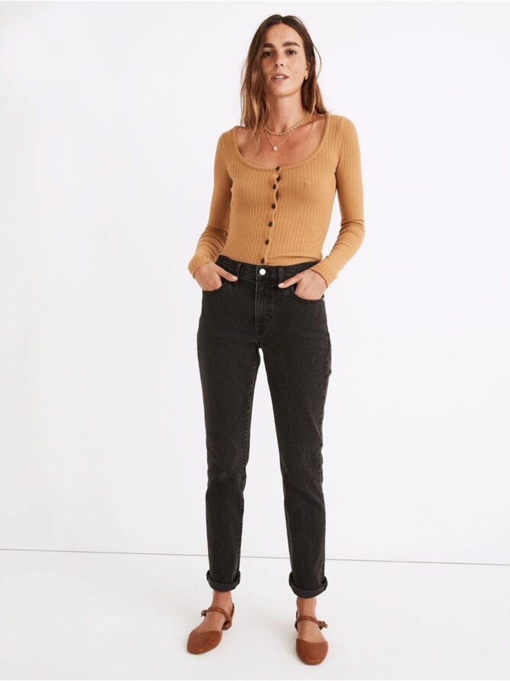 Madewell High-Rise slim Boy-jean Straight Jeans - Black